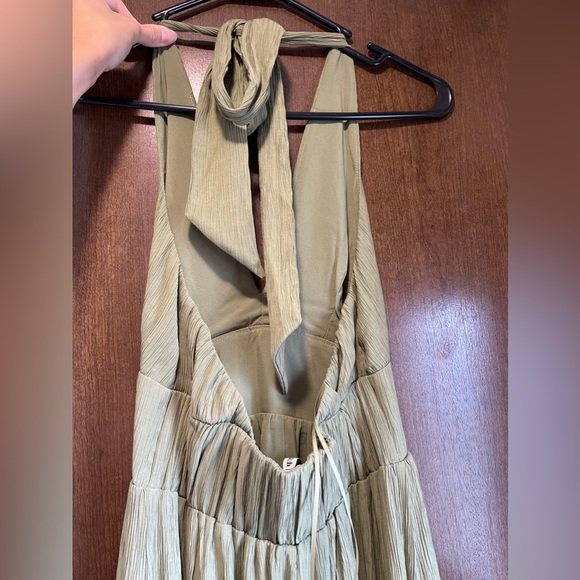 Abercrombie and Fitch Halter Maxi Dress Olive Green XXS - Picture 6 of 7